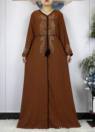 New African Abayas For Women Long Sleeved Chiffon Loose Femme Elegant Robe Dubai Islam Fashion Party Evening Dresses With Scarf