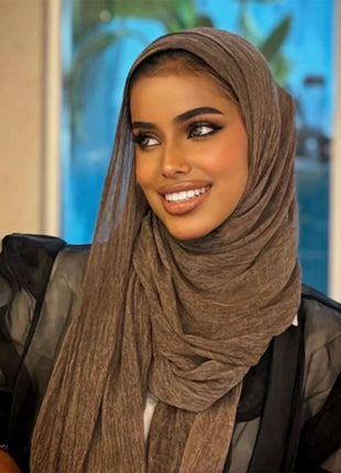 Premium Rayon Cotton Wrinkle Hijab Scarf For Woman Muslim Hijabs Fashion Soft Shawl Islam Turban Ramadan Soild Headband 180*80cm
