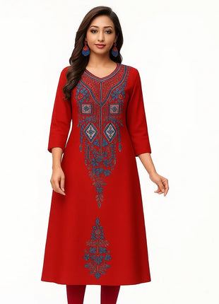 Muslim Women's Fashionable Comfortable Kurt Dress Slit hem Straight Tube Casual Ethnic Abaya Abito Donna Musulmana