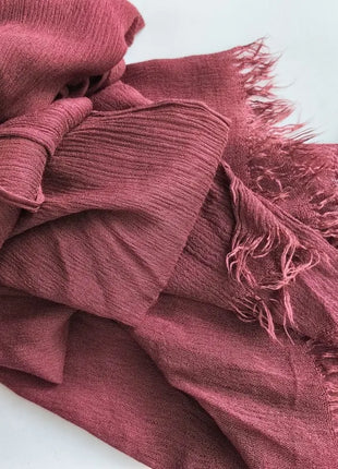 61 Colors Soft Cotton Viscose Scarf Rayon Material Muslim Hijab Mid Eastern Plain Solid Color Headscarf With Tassel
