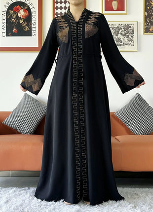 New Women Elegant Dress Chiffon Open Abaya with Zipper Muslim Women Dress Islamic Clothing Cardigan Abaya Women Muslim Dress