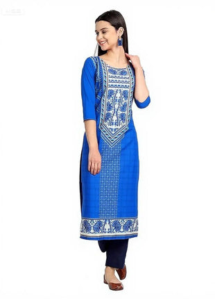 Muslim Dress Kurt Women's Fashionable And Elegant Straight Tube Casual Slit hem Colorful Flowers Pattern Dress Abiti Lunghi