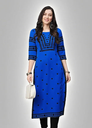 Muslim Kurt Flowers Women's Fashion Comfortable National style Straight Casual Ethnic Vestidos Slit hem Abito Donna Musulmana