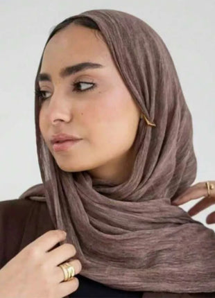 Premium Rayon Cotton Wrinkle Hijab Scarf For Woman Muslim Hijabs Fashion Soft Shawl Islam Turban Ramadan Soild Headband 180*80cm