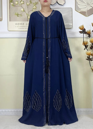 2025New Dubai Women Elegant Party Dress Chiffon Open Abaya Women Dress Islamic Clothing Casual Cardigan Abaya Women Muslim Dress
