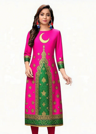 Muslim Women's Fashionable Comfortable Kurt Dress Slit hem Straight Tube Casual Ethnic Abaya Abito Donna Musulmana Turkish Abaya