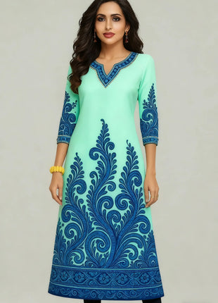 Muslim Kurt Flowers Women's Fashion Comfortable Long Sleeve Straight Casual Ethnic Vestidos Longos Parrot 3D Print New Dress