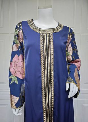 Eid Sequins Muslim Dress for Women Embroidery Party Long Dresses Robe Ramadan Dubai Kaftan Islam Vestidos Jalabiya Dresses 2025