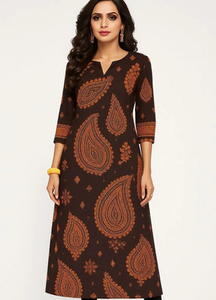 Dress Kurt Women's Fashionable And Elegant Long Sleeved Straight Tube Casual Round Neck Color Pattern Abaya Luxury