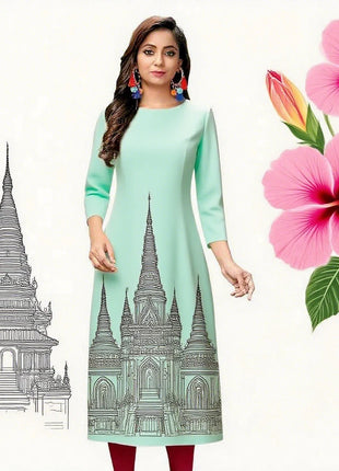 Muslim Dress Kurt Women Fashionable Elegant Straight Tube Casual Slit hem Color Elephant Pattern Tenue De Priere Femme Musulmane