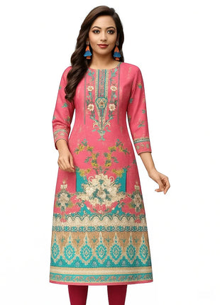Muslim Women Kurtta Casual Fashion Dress Straight Tube Casual Ethnic Peacock Mandarin National Style Regular Women Turkish Abaya