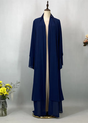 Ramadan Kebaya Chiffon Open Abaya For Women Muslim Dress Kaftan Islam Clothing Caftan Marocain Femme Modest Robe Dubai Kimono