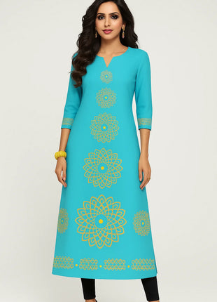 Muslim Dress Kurt Women's Fashionable And Elegant Long Sleeved Straight Tube Casual Round Neck Color Pattern Abaya Luxury