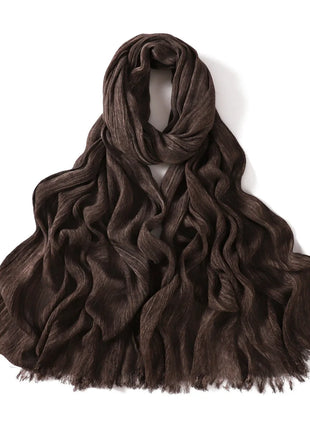 New Arrival Crinkle Rayon Hijab for Women Muslim Scarf Shawls Tie-dye Headscarf Wraps Plain Modal Cotton Islamic Turban Ramanda