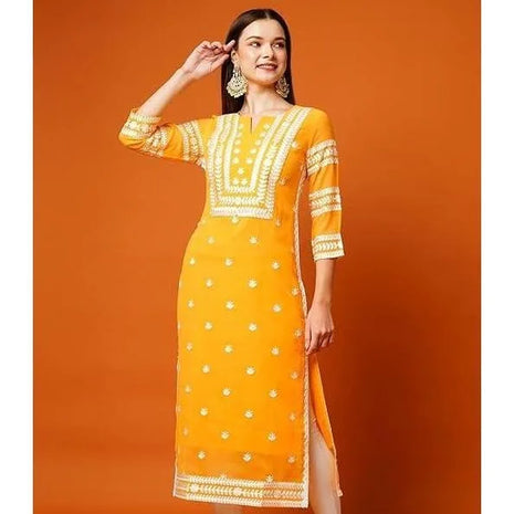 Muslim Kurtta women's Casual Fashion Dress National style Straight Tube Casual Ethnic Flower Round Neck Regular Design Sense