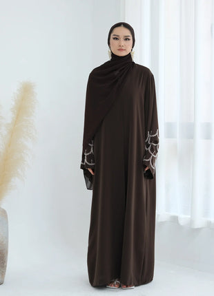 2025 Middle Eastern Islam Outfit for Muslim Women Luxury Dubai Modest Abaya Dress Eid Arabic Cardigan Plain Turkey Kaftan Robe