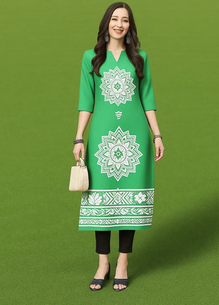 Muslim Women's Kurtta Casual Fashion Dress Straight Tube Casual Ethnic Flower Muslim Fashion Long Sleeve Dresses National Style