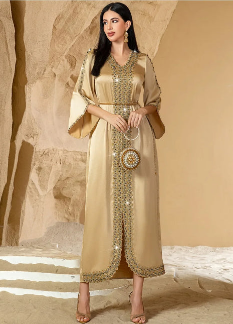 Eid Muslim Dress For Women Ramadan Jalabiya Lace Diamond Party Dresses Abaya Long Robe Morocco Dubai Kaftan Vestidos Largos 2026