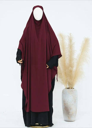 Eid Muslim Women Khimar Hijab Islamic Dubai Solid Color Scarves Turban Arab Ladies Praying Headdress Ramadan Long Headscarf 2025