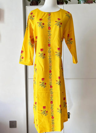 Muslim Dress Kurt Women's Fashionable Elegant Straight Tube National Style Pattern Noble Skirt Slit Hem Abito Donna Musulmana