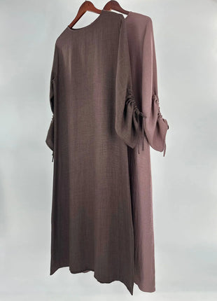 Eid Islamic Modest Dress for Women Abaya Lace-up Sleeve Morocco Casual Ramadan Vestidos Prayer Kaftan Dubai Muslim Long Robe