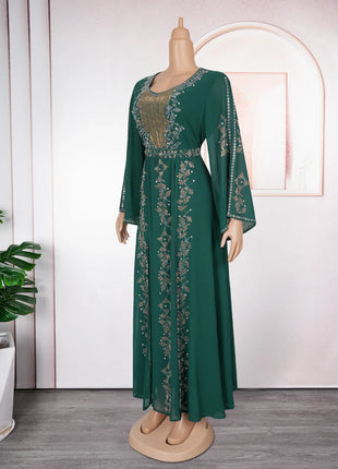 2025 Abayas For Women Dubai Luxury African Muslim Fashion Dress Caftan Marocain Evening Party Dresses Boubou Robe Djellaba Femme