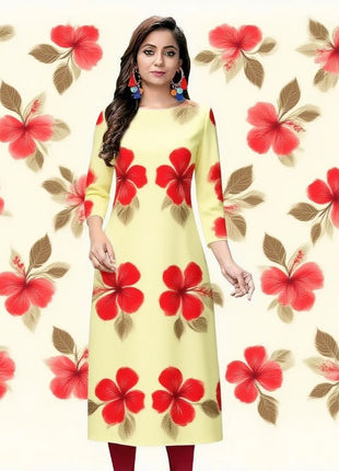 National style Women Kurtta Casual Fashion Dress Slit hem Straight Tube Casual Ethnic Flower Muslim Kaftan Turkish Abaya Morocco