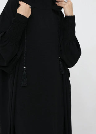 2024 Clothes for Muslim Women Fashion Summer Autumn Muslim Long Sleeve Solid Color Long Abaya Hijab Dress Kaftan Abaya Dubai