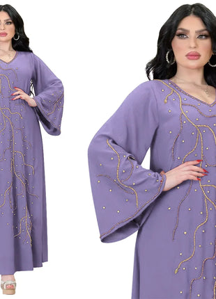 Caftan Eid Elegant Muslim Women Dress Ramadan Party Dubai Abaya Turkey Islam Long Evening Dresses Musulmane Elegant Vestidos