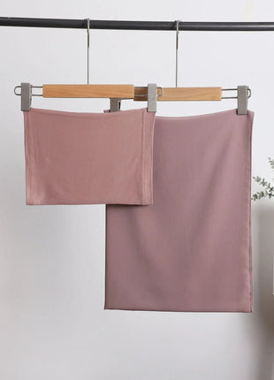 2 Piece Set Chiffon Hijab Matching Undercap Chiffon Scarf with Matching Underscarf Shawls Scarves Head Scarf Headwraps for Women