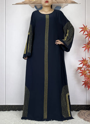 2024 New Muslim Chiffon Abayas For Women Robe Caftan Dubai Islam Clothing African Abaya Long Sleeved Fashion Dress With Turban