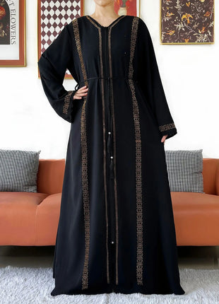 New Elegant Women Abaya Long Sleeve Chiffon Loose Open Abaya Muslim Islamic Clothing Cardigan Style Muslim Fashion Dresses