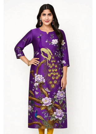 Muslim Kurt Women's Fashionable And Comfortable Dress With Peacock Straight Tube And A Variety Of Vacation Styles