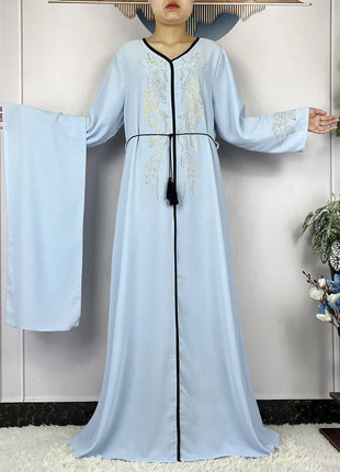 New African Abayas For Women Long Sleeved Chiffon Loose Femme Elegant Robe Dubai Islam Fashion Party Evening Dresses With Scarf