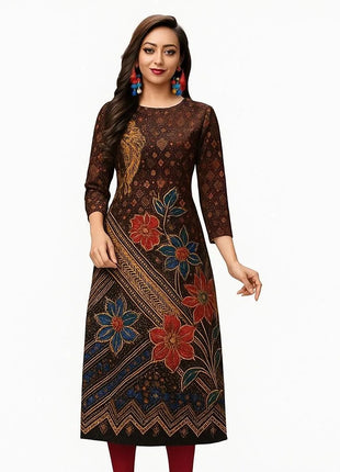 Muslim Peacock Kurtta Women Casual Fashion Dress National style Straight Tube Casual Ethnic Flower Abaya Abito Donna Musulmana