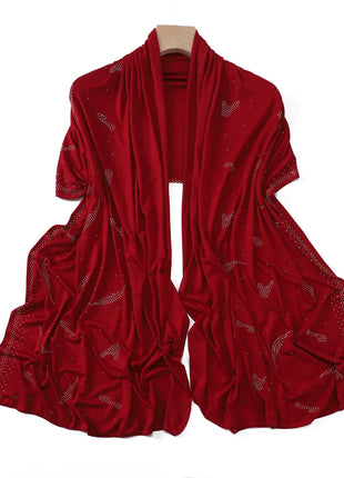 Bling Bling Rhinestone Scarf for Women Sparkling Sport Scarf Non-Shed Crystal Wrap Sun Protective musilim hijab Yoga Party Gift