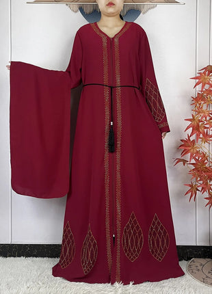 2025New Dubai Women Elegant Party Dress Chiffon Open Abaya Women Dress Islamic Clothing Casual Cardigan Abaya Women Muslim Dress