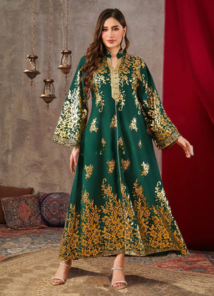 Eid Muslim Dress Women Party Abaya Print Ramadan Dresses Arab Long Robe Morocco Dubai Kaftan Islam Vestidos Jalabiya 2025
