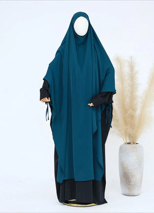 Eid Muslim Women Khimar Hijab Islamic Dubai Solid Color Scarves Turban Arab Ladies Praying Headdress Ramadan Long Headscarf 2025