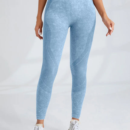 Women Seamless Gym High Waist Yoga Pants Hip Lifting Outdoor Sports Tight Waist Letter Sand Washed Pants Exercise Yoga Leggings