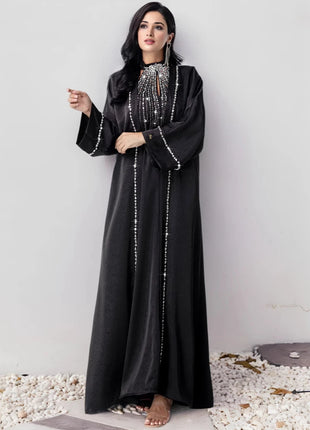 Eid Dress for Women Abaya 2 Piece Set Diamond Party Long Dresses Muslim Caftan Robe Jalabiya Ramadan Dubai Kaftan Vestido Largos
