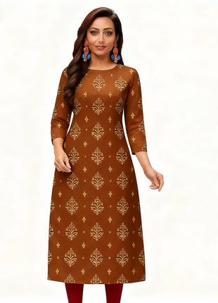 Muslim Dress Kurt Women's Fashionable And Elegant National Style Slit Hem Straight Tube Casual Abito Donna Musulmana Kurtta
