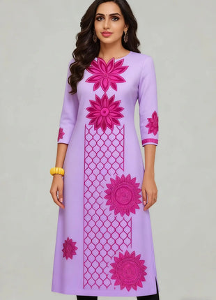 National style Women's Kurt Casual Fashion Dress Long Sleeved Straight Tube Casual Ethnic Flower Muslim Kaftan Dresses Morocco