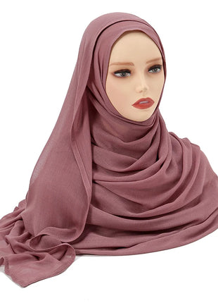 Muslim Modal Hijab Rayon Cotton Shawls for Women Plain Scarf Big Size Headscarf Islamic Turban Headband 190*85cm