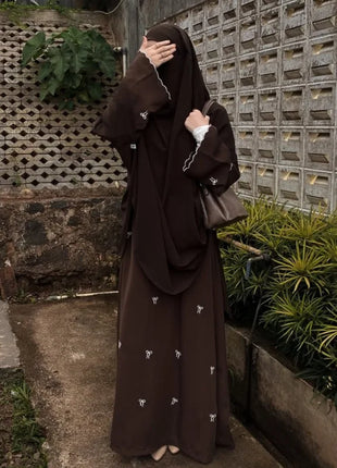 Luxury Dubai Butterfly Embroidery Abaya Muslim Women Modest Dress Islamic Femme Vacation Outfit 2025 Fashion Turkey Kaftan Robe