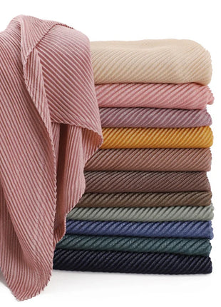 New Breathable Soft Solid Color Silver Silk Crumpled Shiny Pleated Shawl Women's Hair Towel Scarf One Piece Dropshipping