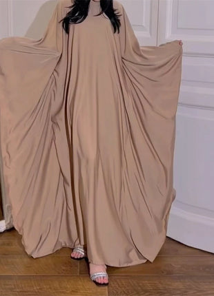 Eid Shiny Batwing Satin Abaya Dubai Luxury 2024 Muslim Abayas For Women Maxi Kaftan Dress Islamic Clothing Caftan Marocain Femme