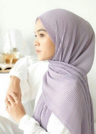 Big Size Pleated Chiffon Hijab Scarf for Muslim Women Turban Pashmina Shawls and Scarves Women Bandana Headband Hijabs Headscarf