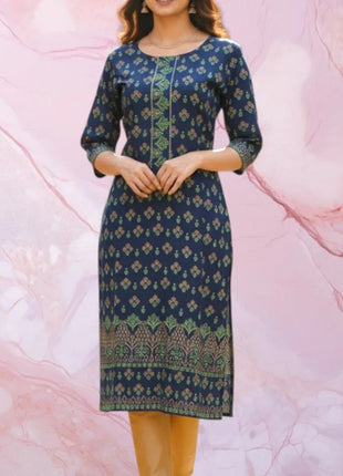 2026 Women's Kurt Fashionable And Elegant Straight Tube Casual O-neck Peacock Pattern New Comfortable Dress Abayas Femme