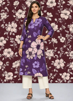 Muslim Kurt Flowers Women's Fashion Comfortable Long Sleeve Straight Casual Ethnic Vestidos Longos Parrot Print New Dress